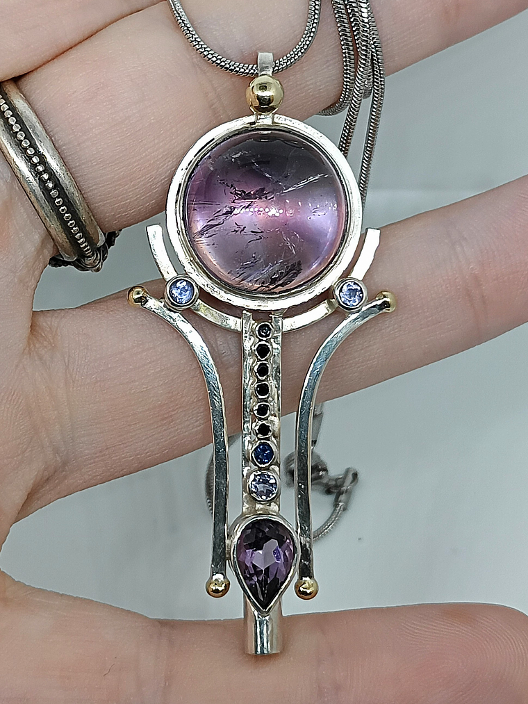 Brandenburg Amethyst key Talisman - Sterling 8