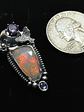 Luna Moth pendant with Opal, Alexandrite and Tanzanite - Sterling - thumbnail 4