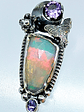 Luna Moth pendant with Opal, Alexandrite and Tanzanite - Sterling - thumbnail 5