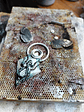 Fabulous, engraved death-heads Hawk moth, moonstone, garnet and opal - Sterling - thumbnail 12