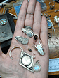Fabulous, engraved death-heads Hawk moth, moonstone, garnet and opal - Sterling - thumbnail 13