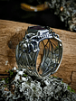 MTO - Hand engraved Ruby slice, engraved spiderweb ring - Sterling - thumbnail 7