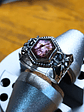 MTO - Hand engraved Ruby slice, engraved spiderweb ring - Sterling - thumbnail 3