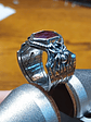 MTO - Hand engraved Ruby slice, engraved spiderweb ring - Sterling - thumbnail 4