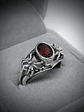 RTS - Gothic spider ring with Mozambique blood red garnet - Sterling - thumbnail 4