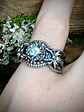 1ct blue moisonite spider ring - thumbnail 1