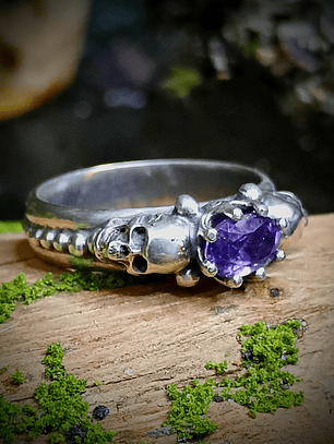 Gothic Memento Mori Skulls ring
