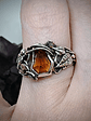 Coffin cut garnet ring - thumbnail 1