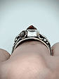 Coffin cut garnet ring - thumbnail 3