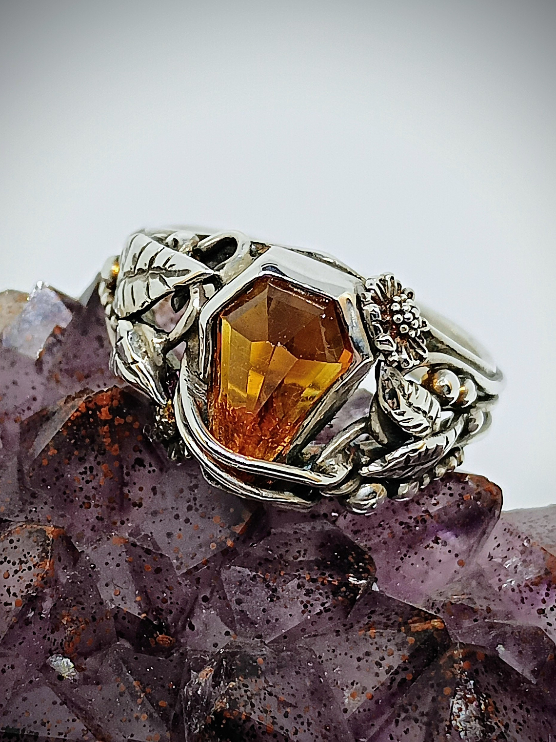 Coffin cut garnet ring 4