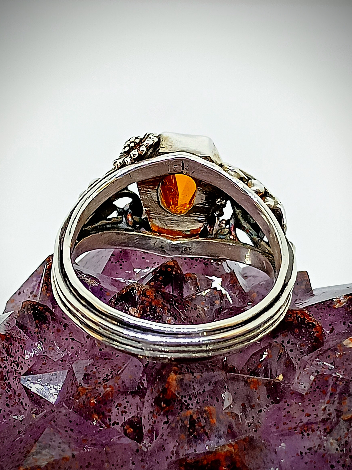 Coffin cut garnet ring 11
