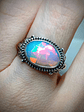 Gothic Opal and bat ring sz 8, Sterling - thumbnail 6