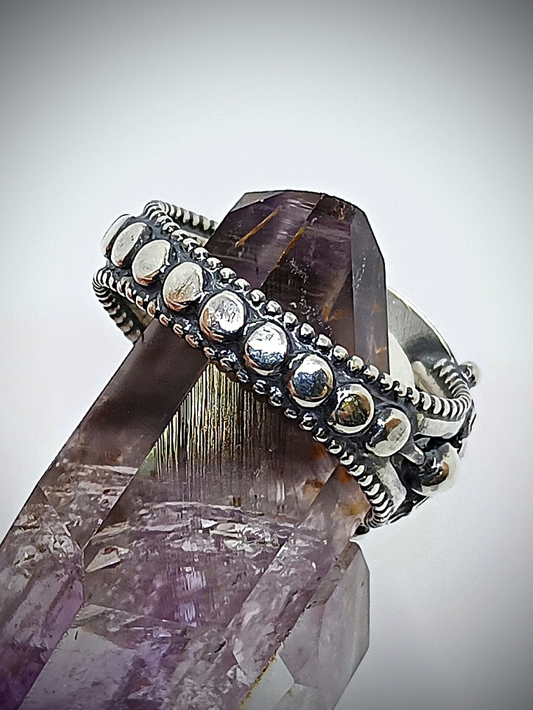 Gothic Opal and bat ring sz 8, Sterling 5