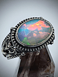 Gothic Opal and bat ring sz 8, Sterling - thumbnail 7