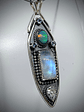 RTS - Moonstone and Opal, unisex talisman pendant - Sterling - Ooak - thumbnail 3