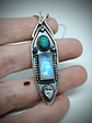 RTS - Moonstone and Opal, unisex talisman pendant - Sterling - Ooak - thumbnail 2