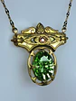 Vintage inspired Pink and Green Uranium glass necklace #Bn003 - thumbnail 2