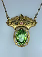 Vintage inspired Pink and Green Uranium glass necklace #Bn003 - thumbnail 3