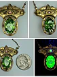 Vintage inspired Pink and Green Uranium glass necklace #Bn003 - thumbnail 1