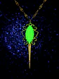 Art Deco style, Gold-plated Uranium glass pendant  #Bp004 - thumbnail 5