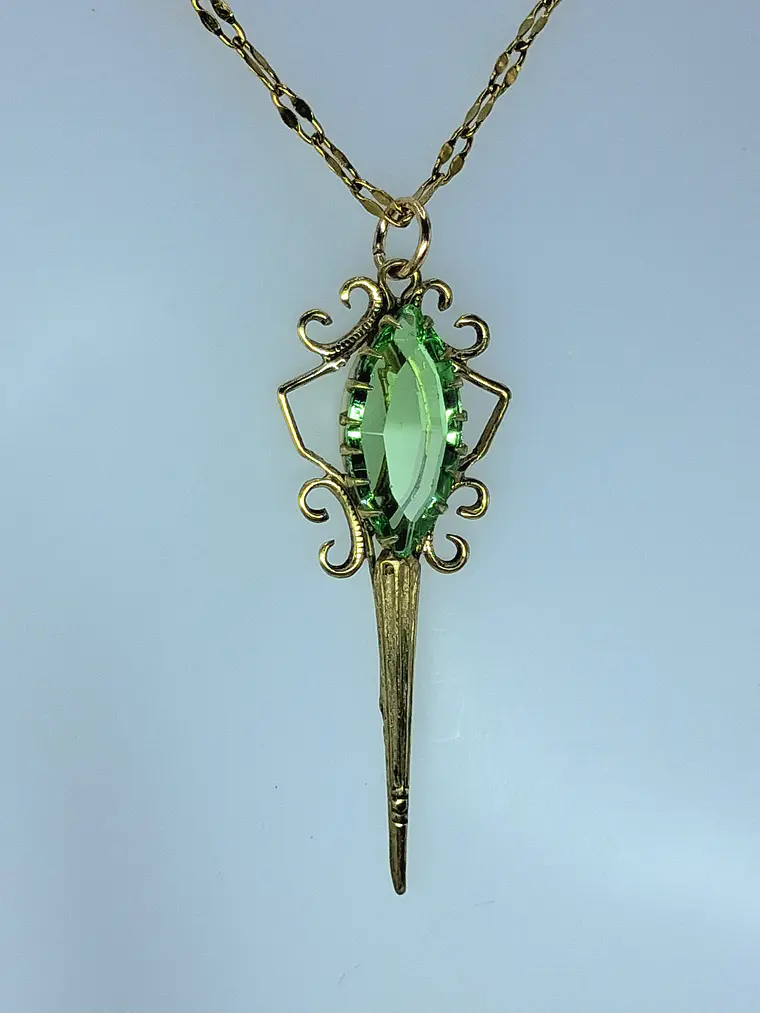 Art Deco style, Gold-plated Uranium glass pendant  #Bp004 3
