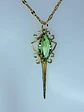 Art Deco style, Gold-plated Uranium glass pendant  #Bp004 - thumbnail 3