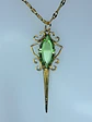 Art Deco style, Gold-plated Uranium glass pendant  #Bp004 - thumbnail 2