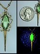 Art Deco style, Gold-plated Uranium glass pendant  #Bp004 - thumbnail 1