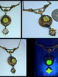Victorian style, gold-plated Uranium glass Necklace #BN005 - thumbnail 1