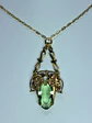 Art Deco inspired, vintage Uranium glass necklace #BN006 - thumbnail 3