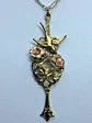Whimsical gold plated Uranium glass pendant #Bp007 - thumbnail 3