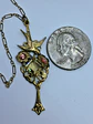 Whimsical gold plated Uranium glass pendant #Bp007 - thumbnail 4