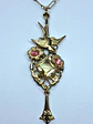 Whimsical gold plated Uranium glass pendant #Bp007 - thumbnail 2