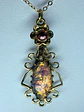 Sweet, Czech glass fire opal and Uranium glass pendant #Bp008 - thumbnail 2