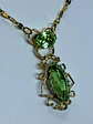 Vintage inspired, delicate Peridot green Uranium glass necklace  #Bn009 - thumbnail 3