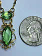 Vintage inspired, delicate Peridot green Uranium glass necklace  #Bn009 - thumbnail 4