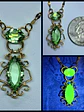 Vintage inspired, delicate Peridot green Uranium glass necklace  #Bn009 - thumbnail 1