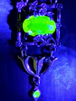 Gold-plated, Victorian/Art Deco inspired Uranium glass necklace #Bn010 - thumbnail 5