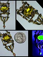 Gold-plated, Victorian/Art Deco inspired Uranium glass necklace #Bn010 - thumbnail 1