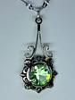 Simple, vintage inspired Apple green Uranium glass pendant  #Bp011 - thumbnail 2