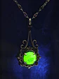 Simple, vintage inspired Apple green Uranium glass pendant  #Bp011 - thumbnail 4