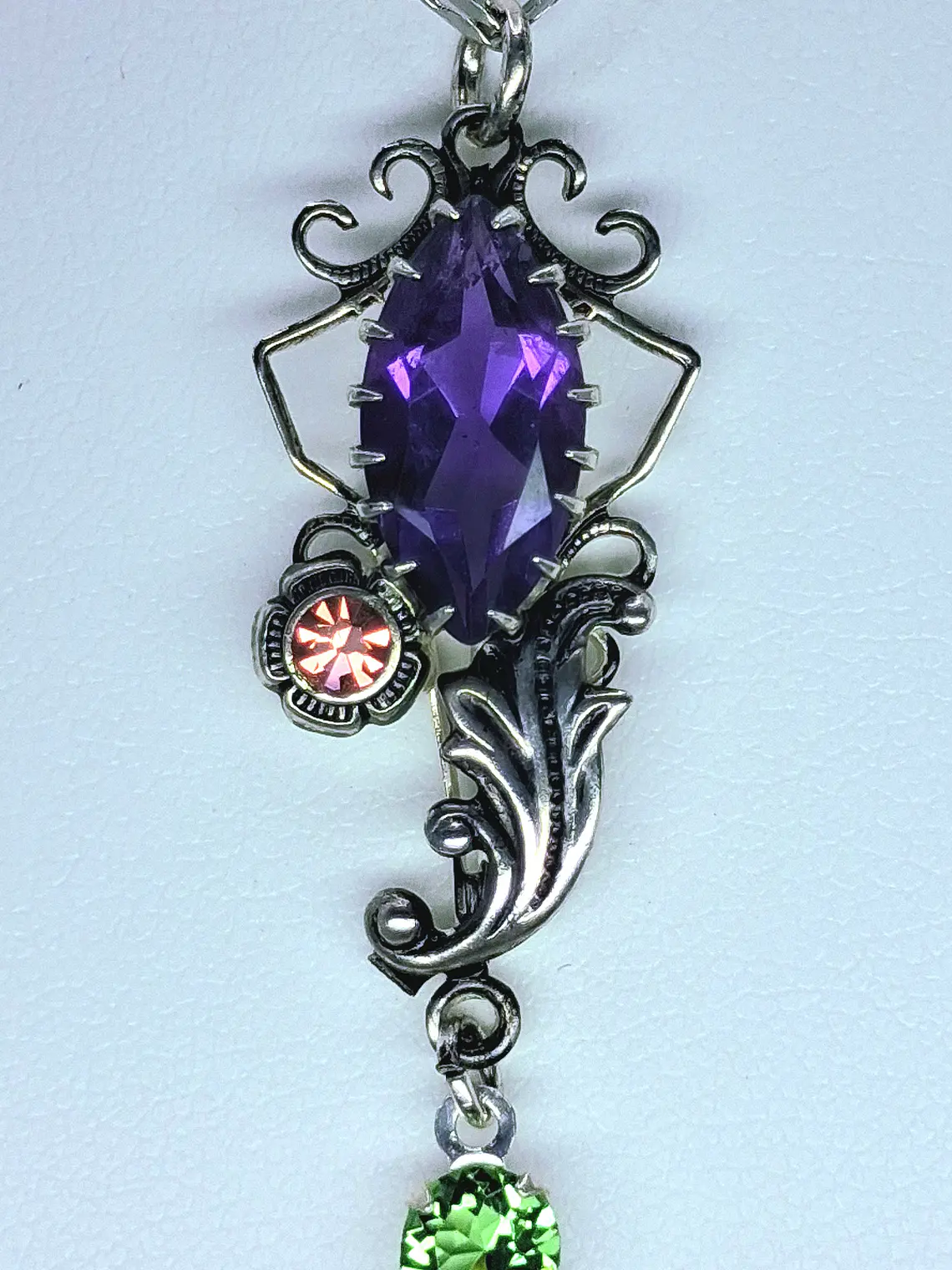 Stunning natural Amethyst with Pink & Green Uranium glass #Bp012 2