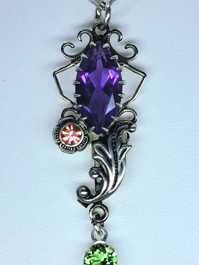 Stunning natural Amethyst with Pink & Green Uranium glass #Bp012 2