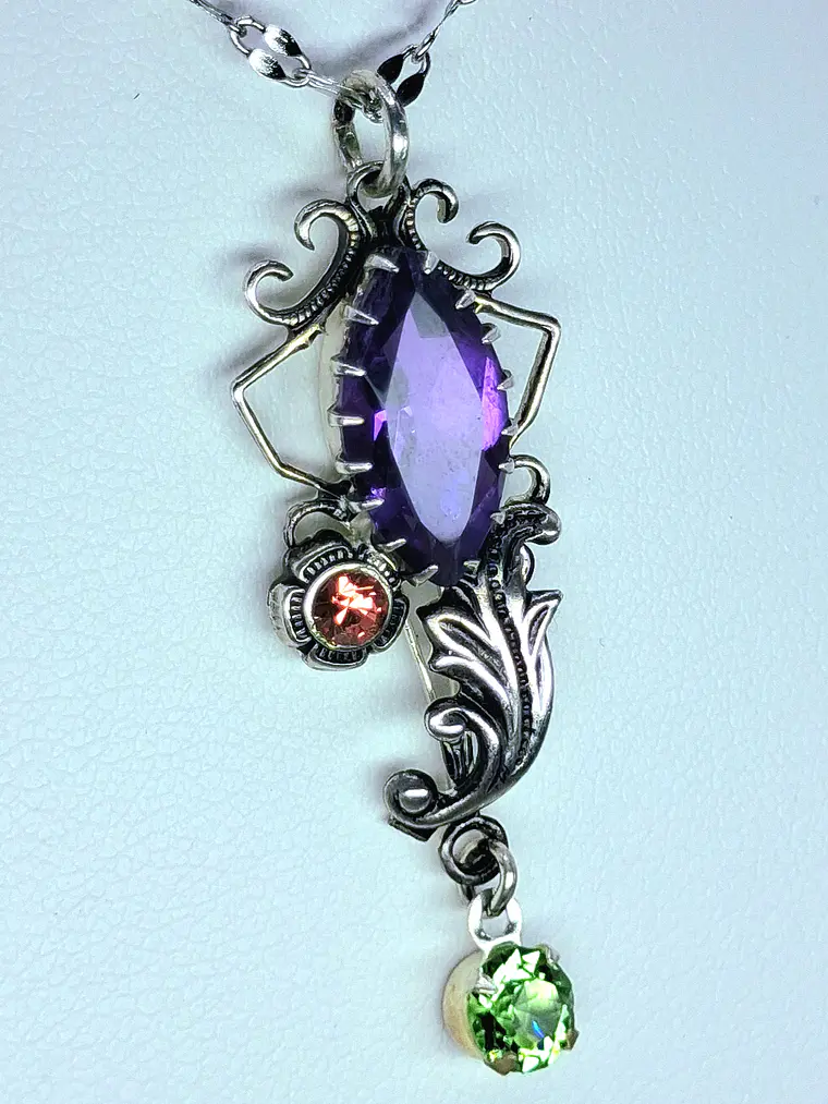 Stunning natural Amethyst with Pink & Green Uranium glass #Bp012 3