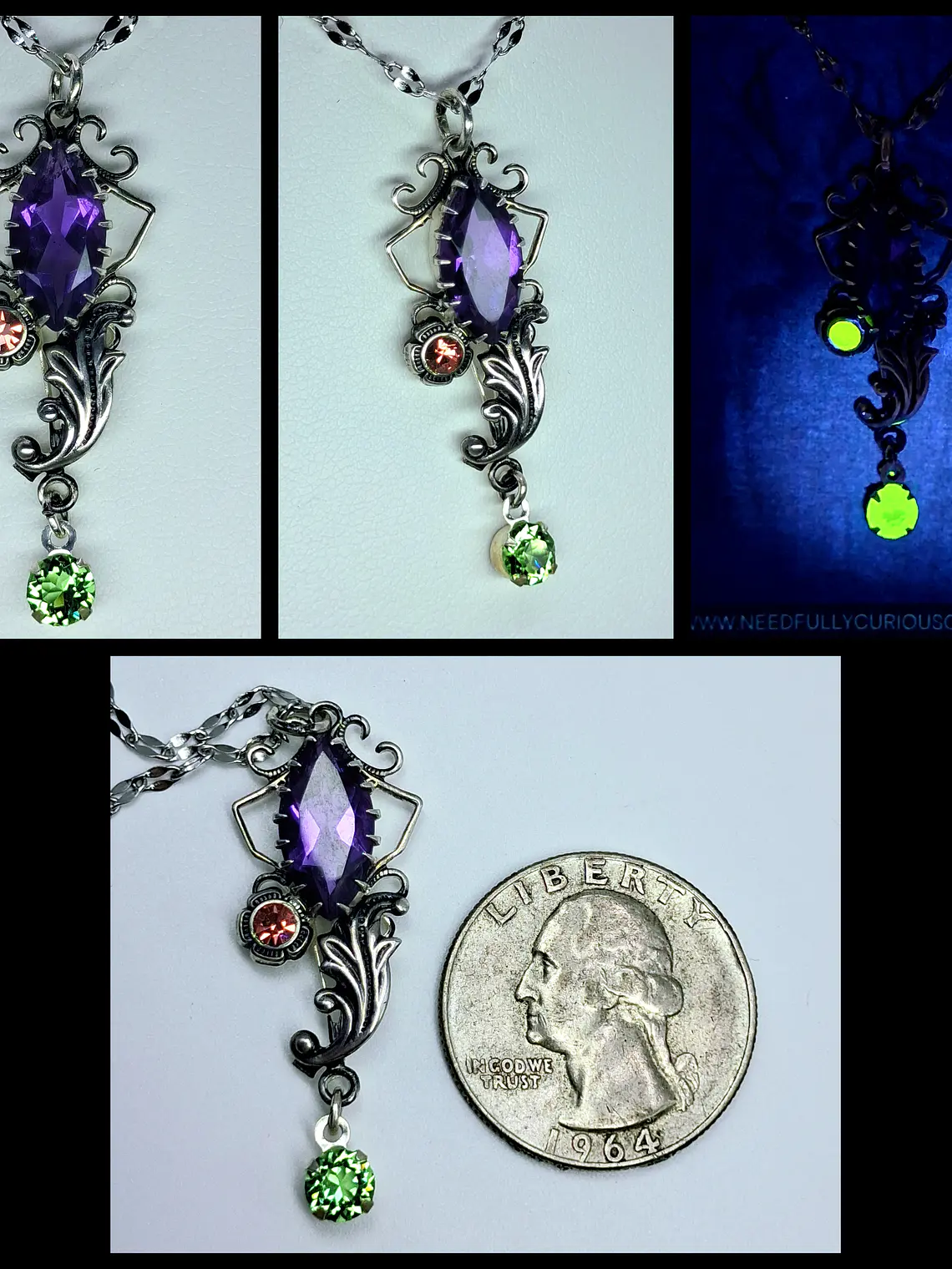 Stunning natural Amethyst with Pink & Green Uranium glass #Bp012 1