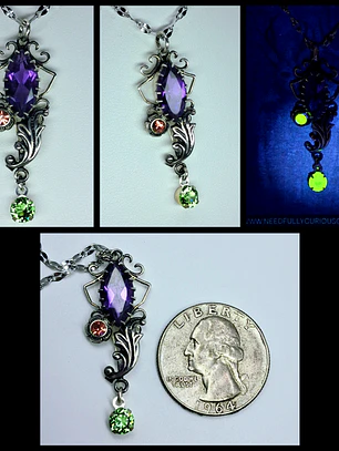 Stunning natural Amethyst with Pink & Green Uranium glass #Bp012