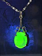 Simple, Vintage style, Large Uranium glass pendant #Bp013 - thumbnail 5