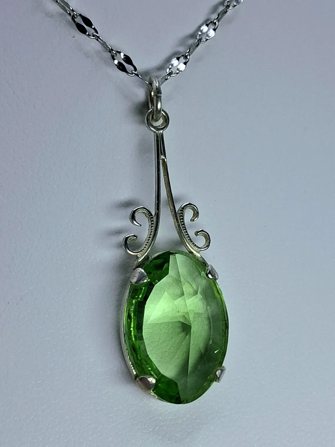Simple, Vintage style, Large Uranium glass pendant #Bp013 3