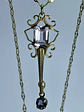 Art Deco style, Lavender Amethyst and blue Iolite, gold-plated pendant  #Bp015 - thumbnail 2