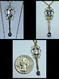 Art Deco style, Lavender Amethyst and blue Iolite, gold-plated pendant  #Bp015 - thumbnail 1